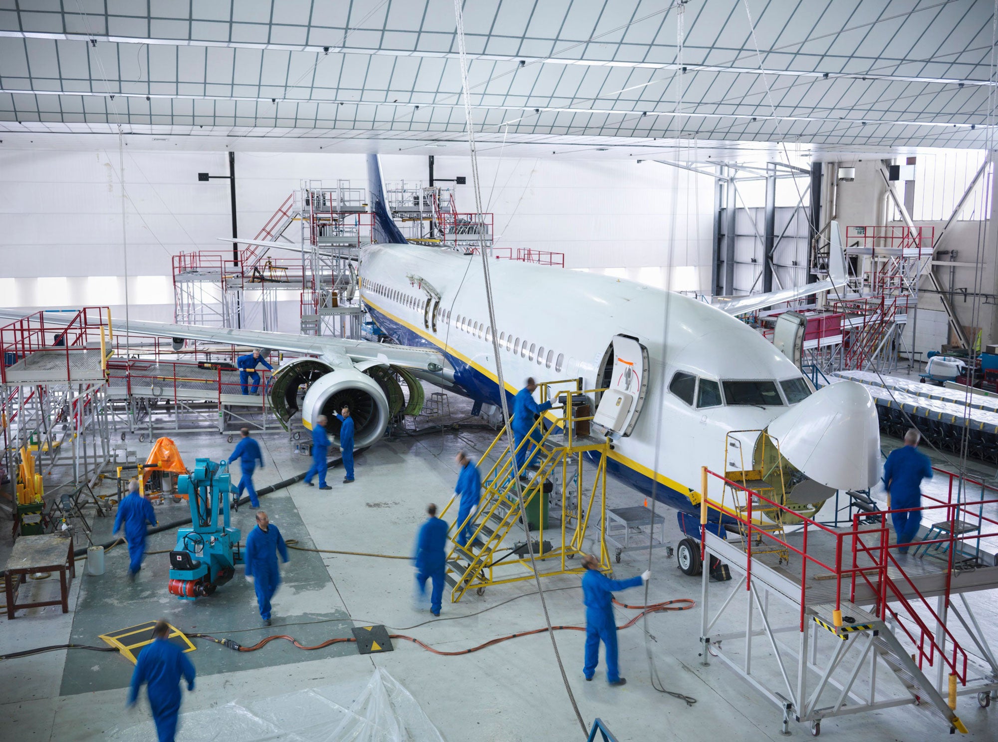 Manufacturing a plane inside a hangar