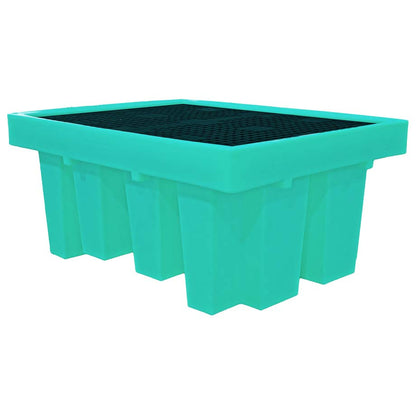 (Clearance) Teal Single IBC Spill Pallet with Removable Deck - BB1 || 1100ltr Sump Capacity