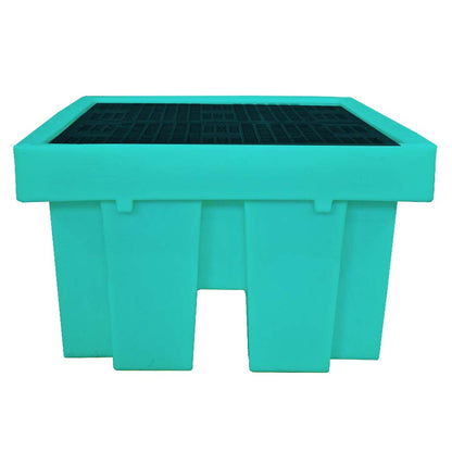 (Clearance) Teal Single IBC Spill Pallet with Removable Deck - BB1 || 1100ltr Sump Capacity