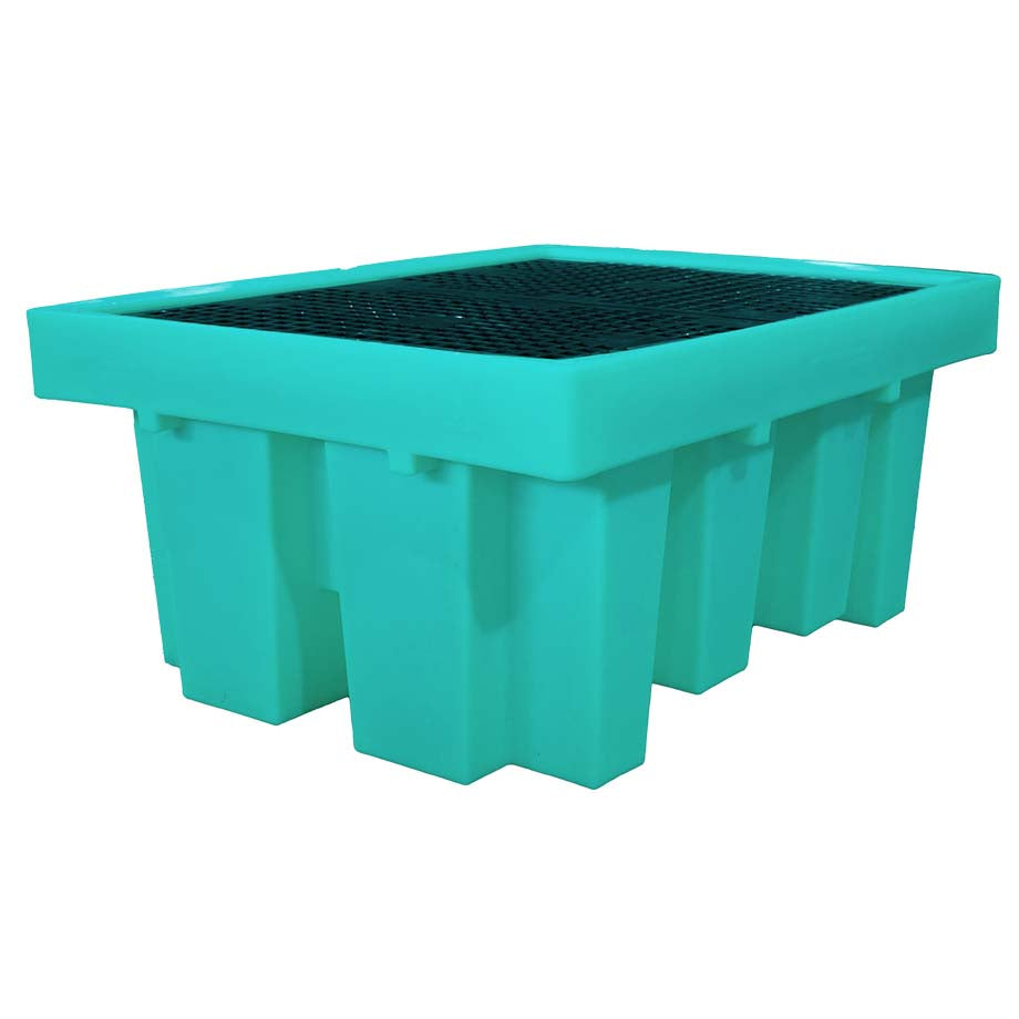 (Clearance) Teal Single IBC Spill Pallet with Removable Deck - BB1 || 1100ltr Sump Capacity