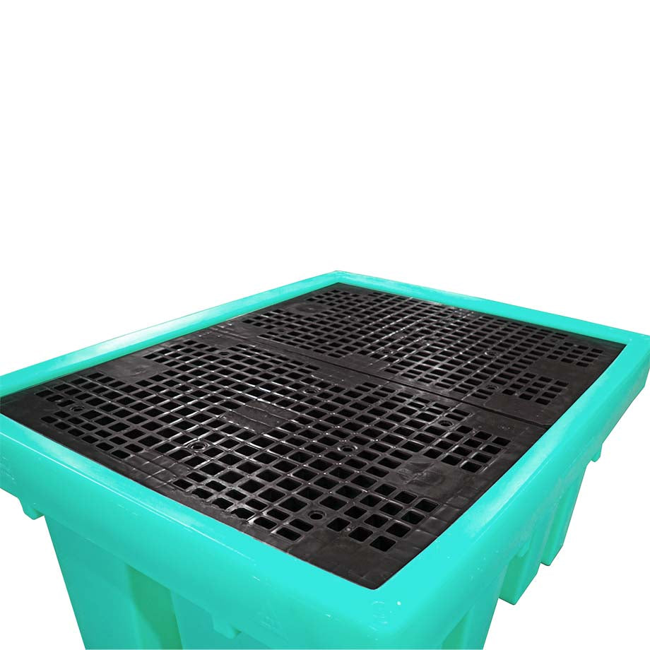 (Clearance) Teal Single IBC Spill Pallet with Removable Deck - BB1 || 1100ltr Sump Capacity