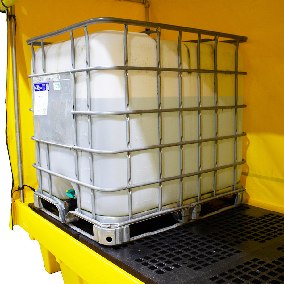 Covered Double IBC Spill Pallet - BB2C ||1140ltr Sump Capacity