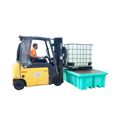 (Clearance) Double IBC Spill Pallet With 4-Way Forklift Entry - BB2FW ||1150ltr Sump Capacity