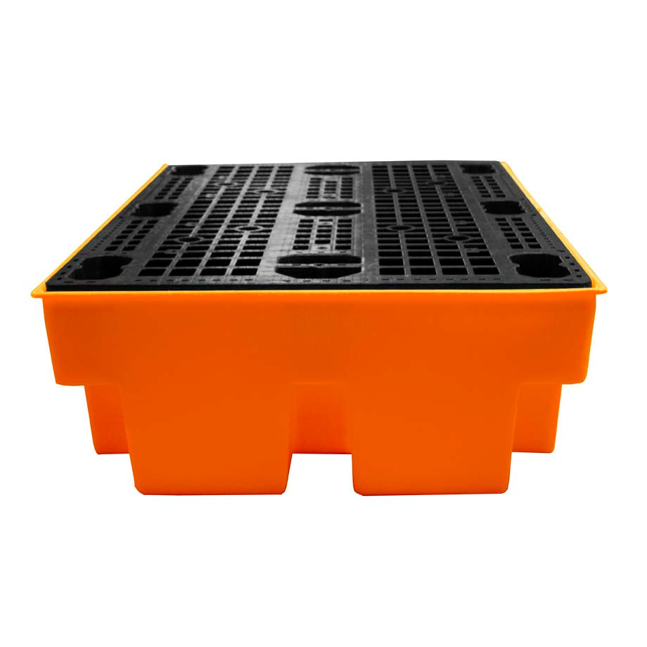 (Clearance) Orange Double Drum Spill Pallet - BP2 || 240ltr Sump Capacity