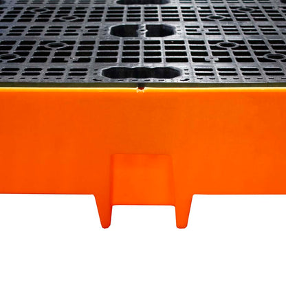 (Clearance) Orange Double Drum Spill Pallet - BP2 || 240ltr Sump Capacity