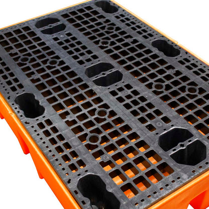 (Clearance) Orange Double Drum Spill Pallet - BP2 || 240ltr Sump Capacity