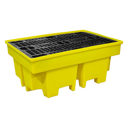 Plastic 2 Drum Spill Pallet With 4-Way Forklift Entry - BP2FW ||To Hold 2 Drums