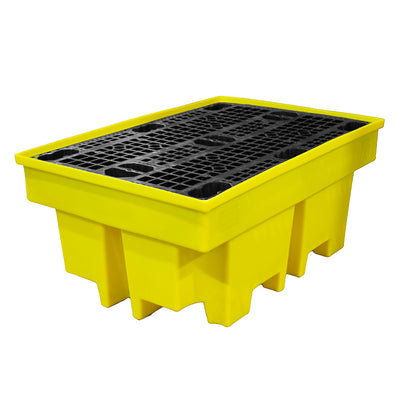 Plastic 2 Drum Spill Pallet With 4-Way Forklift Entry - BP2FW ||To Hold 2 Drums