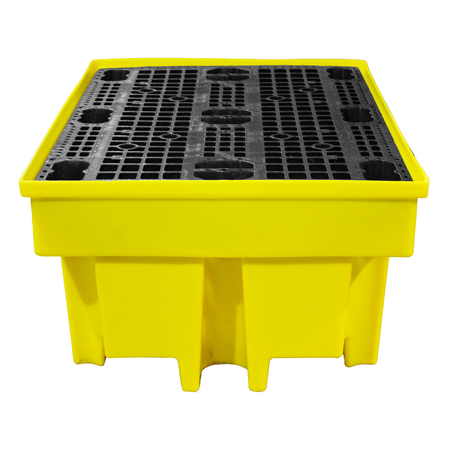 Plastic 2 Drum Spill Pallet With 4-Way Forklift Entry - BP2FW ||To Hold 2 Drums