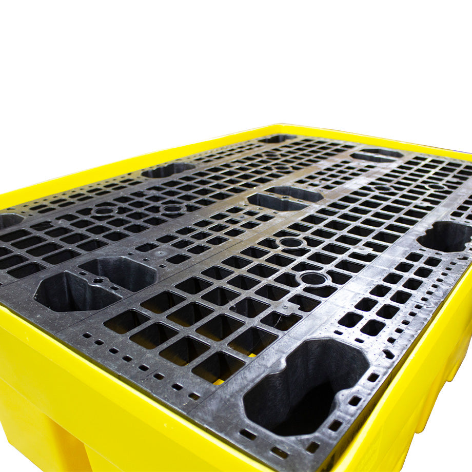 Plastic 2 Drum Spill Pallet With 4-Way Forklift Entry - BP2FW ||To Hold 2 Drums