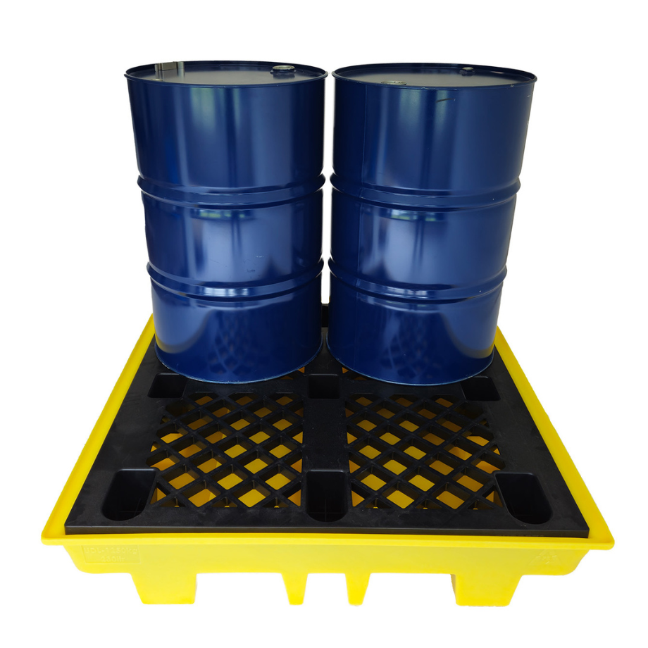 Low Profile Plastic 4 Drum Spill Pallet - BP4L ||For 4 Drums