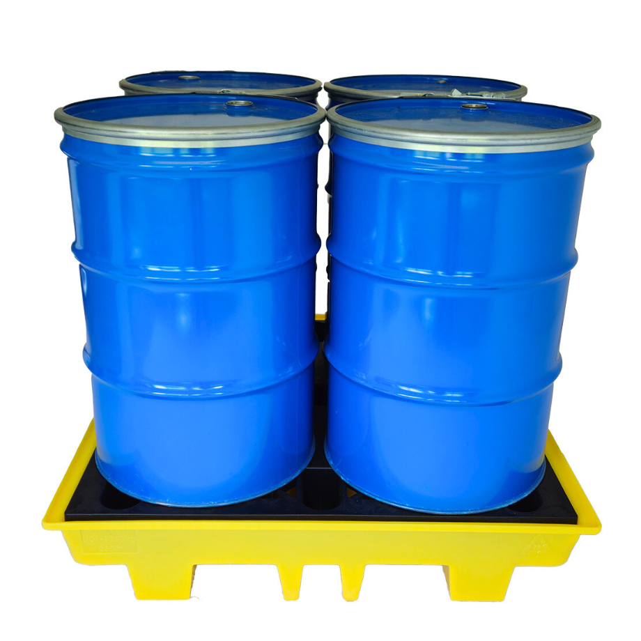 Low Profile Plastic 4 Drum Spill Pallet - BP4L ||For 4 Drums