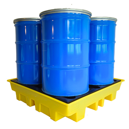 Low Profile Plastic 4 Drum Spill Pallet - BP4L ||For 4 Drums