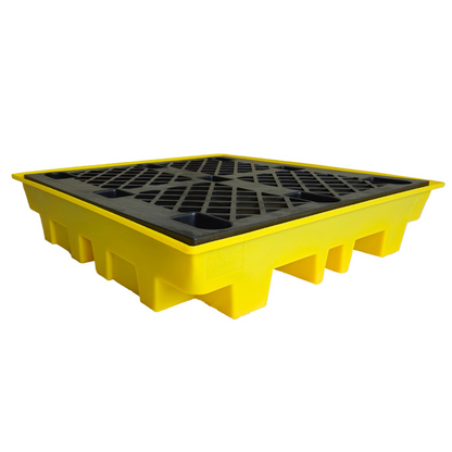 Low Profile Plastic 4 Drum Spill Pallet - BP4L ||For 4 Drums