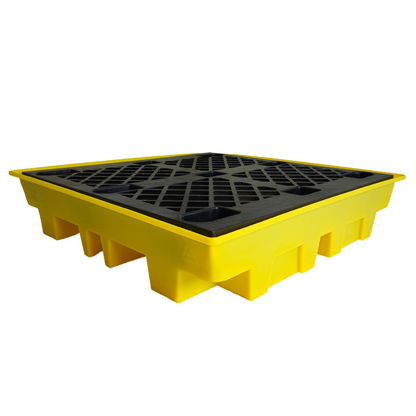 Low Profile Plastic 4 Drum Spill Pallet - BP4L ||For 4 Drums