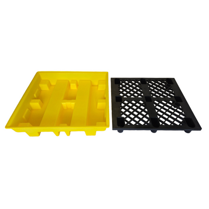 Low Profile Plastic 4 Drum Spill Pallet - BP4L ||For 4 Drums