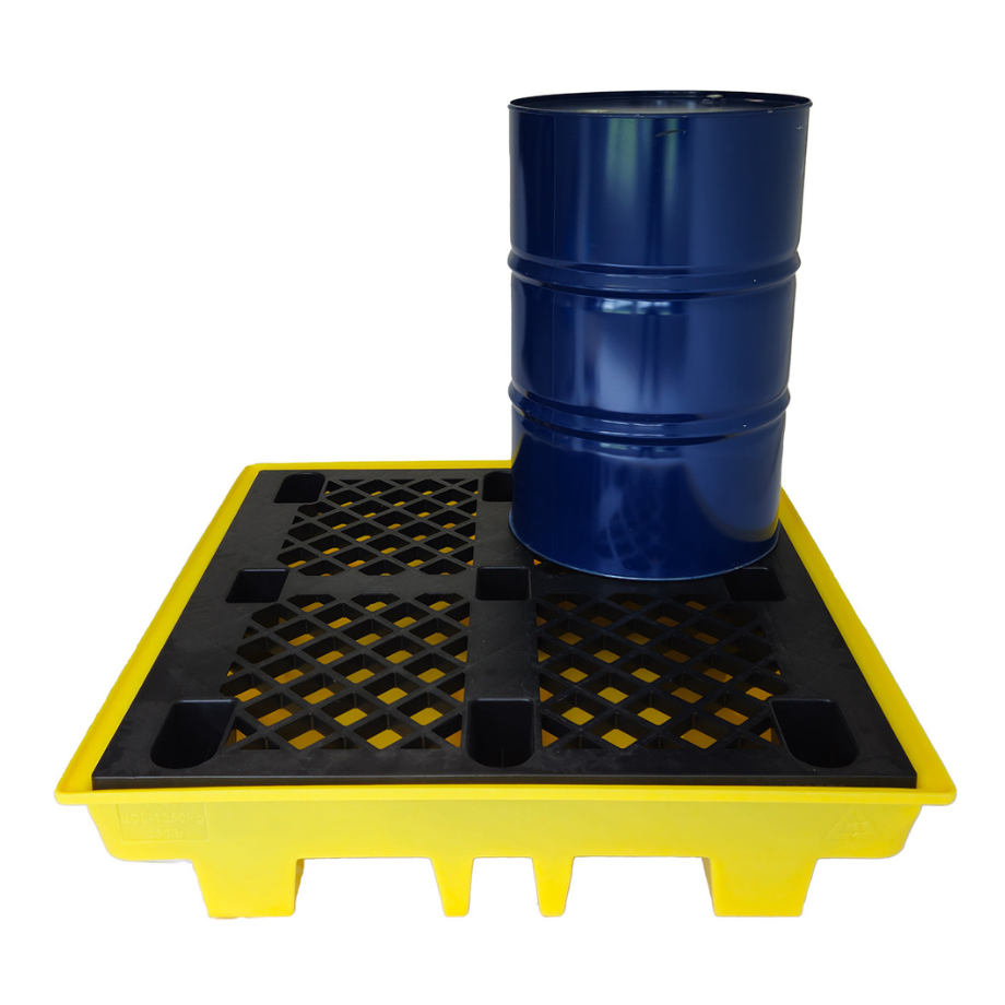 Low Profile Plastic 4 Drum Spill Pallet - BP4L ||For 4 Drums