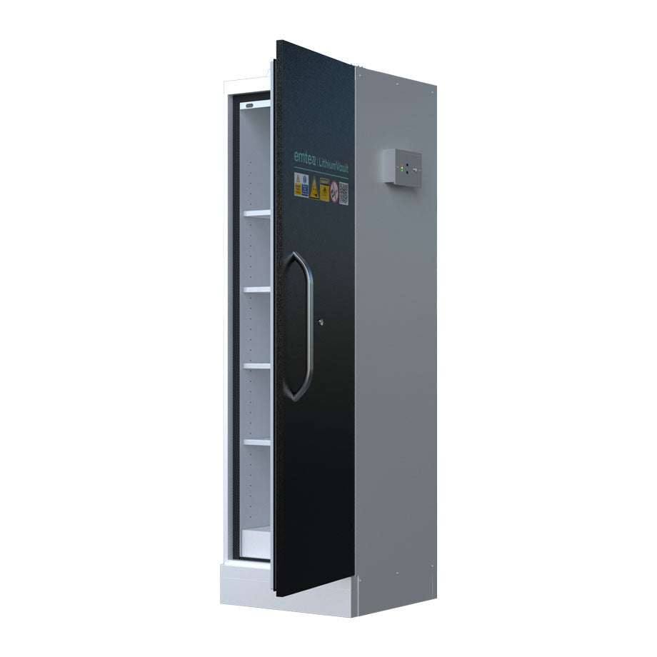 LithiumVault FirePro® Single-Phase Cabinet with Control Panel & Charging | Single-Phase | 1-Door | Tall - CH-L1F2P16GK