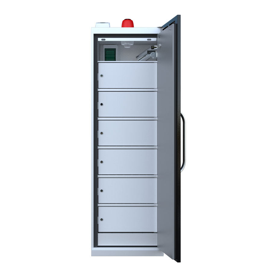 LithiumVault FirePro® Single-Phase Locker Cabinet with Control Panel & Charging | Single-Phase | 1-Door | Tall - CH-L1F2PG16C6K