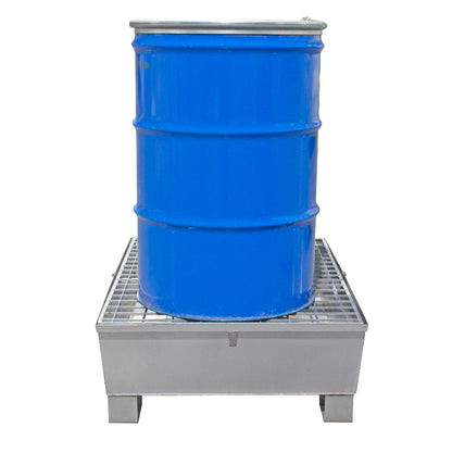 2 Drum Spill Pallet - Galvanised Steel - GSP2D || 240ltr Sump Capacity