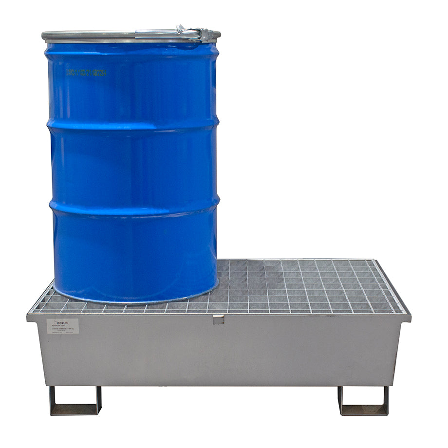 2 Drum Spill Pallet - Galvanised Steel - GSP2D || 240ltr Sump Capacity