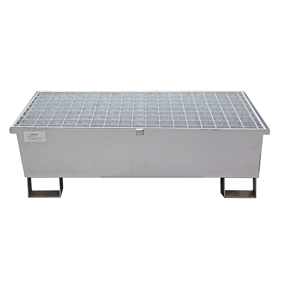 2 Drum Spill Pallet - Galvanised Steel - GSP2D || 240ltr Sump Capacity