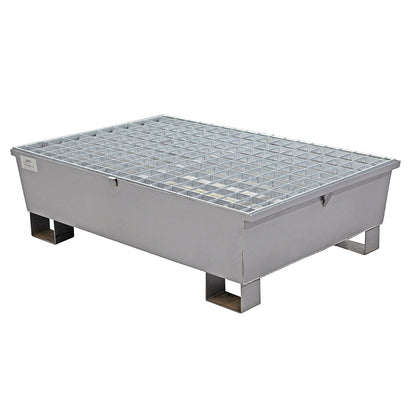 2 Drum Spill Pallet - Galvanised Steel - GSP2D || 240ltr Sump Capacity