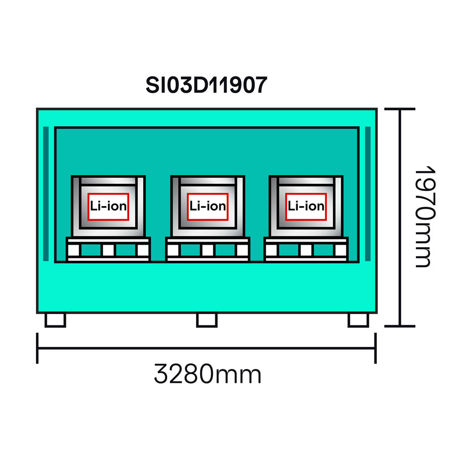 3-Meter LithiumVault Container - SI03D11907 || Hinge doors on 1 Level