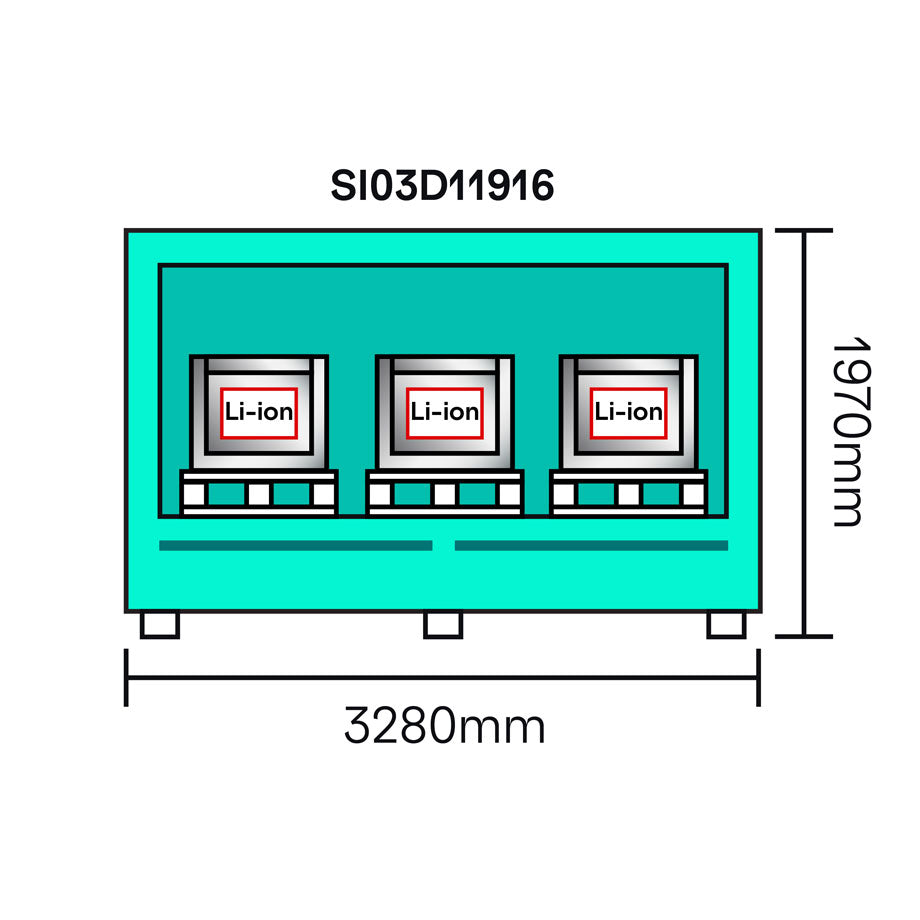 3-Meter LithiumVault Container - SI03D11916 || Sliding Doors on 1 Level