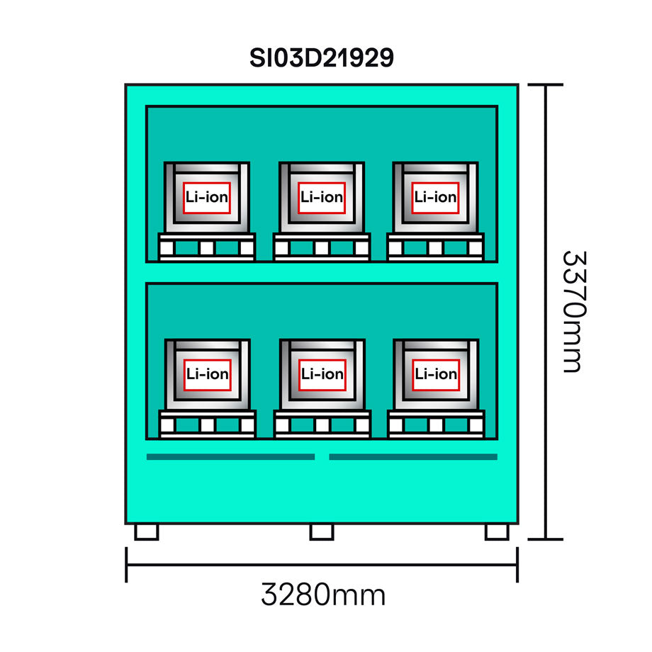 3-Meter LithiumVault Container - SI03D21929 || Sliding Doors on 2 Levels