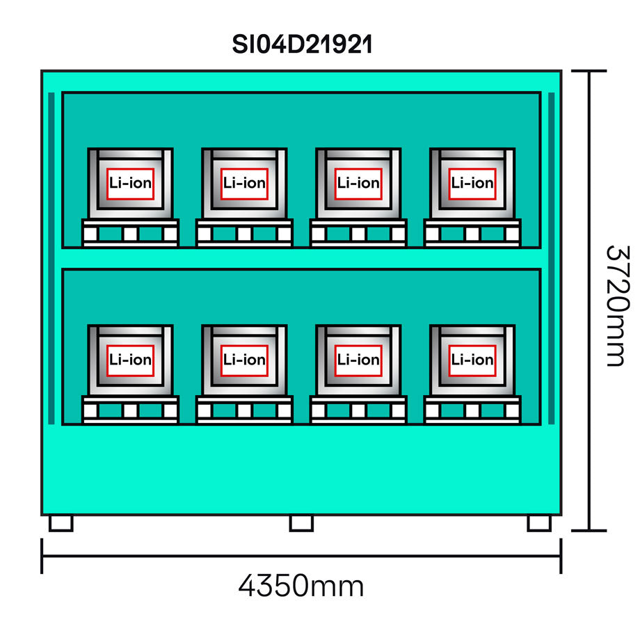 4-Meter LithiumVault Container - SI04D21921 || Hinge doors on 2 Levels