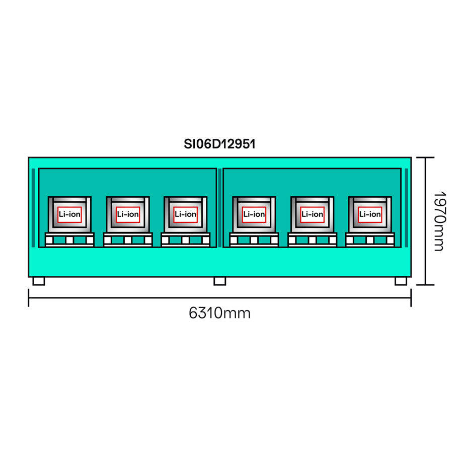 6-Meter LithiumVault Container - SI06D12951 || Hinge doors on 1 Level