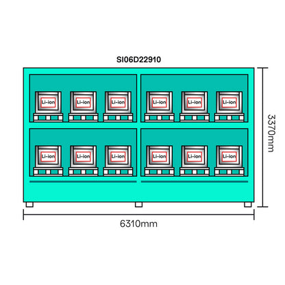 6-Meter LithiumVault Container - SI06D22910 || Sliding doors on 2 Levels