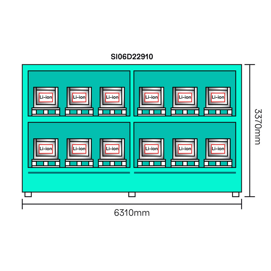 6-Meter LithiumVault Container - SI06D22910 || Sliding doors on 2 Levels