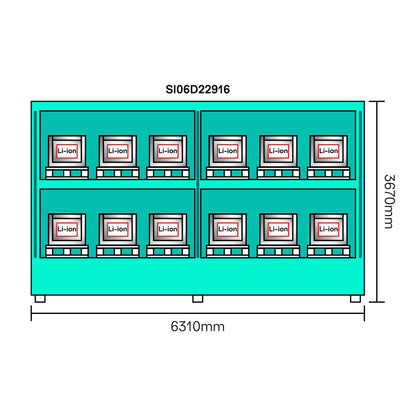 6-Meter LithiumVault Container - SI06D22916 || Hinge doors on 2 Levels