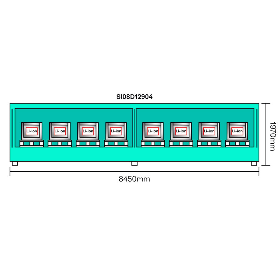 8-Meter LithiumVault Container - SI08D12904 || Hinge Doors on 1 Level