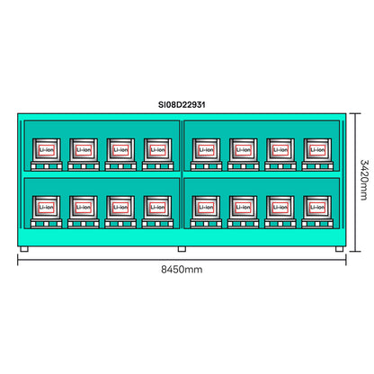 8-Meter LithiumVault Container -  || Hinge doors on 2 Levels