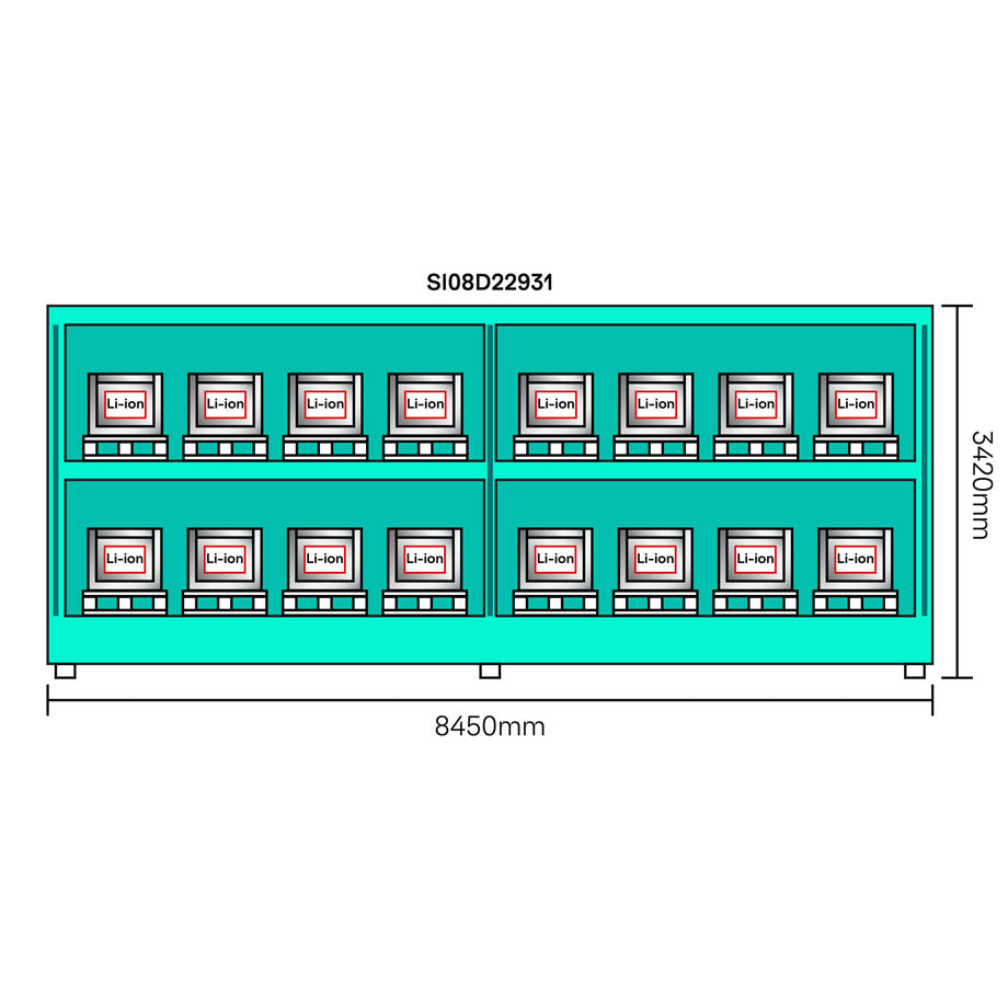 8-Meter LithiumVault Container -  || Hinge doors on 2 Levels