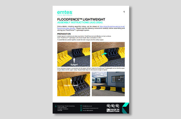 FloodFence Lightweight Instructions Document Download