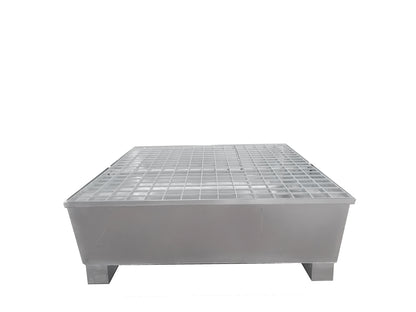 2 Drum Spill Pallet - Galvanised Steel - GSP2D || 240ltr Sump Capacity