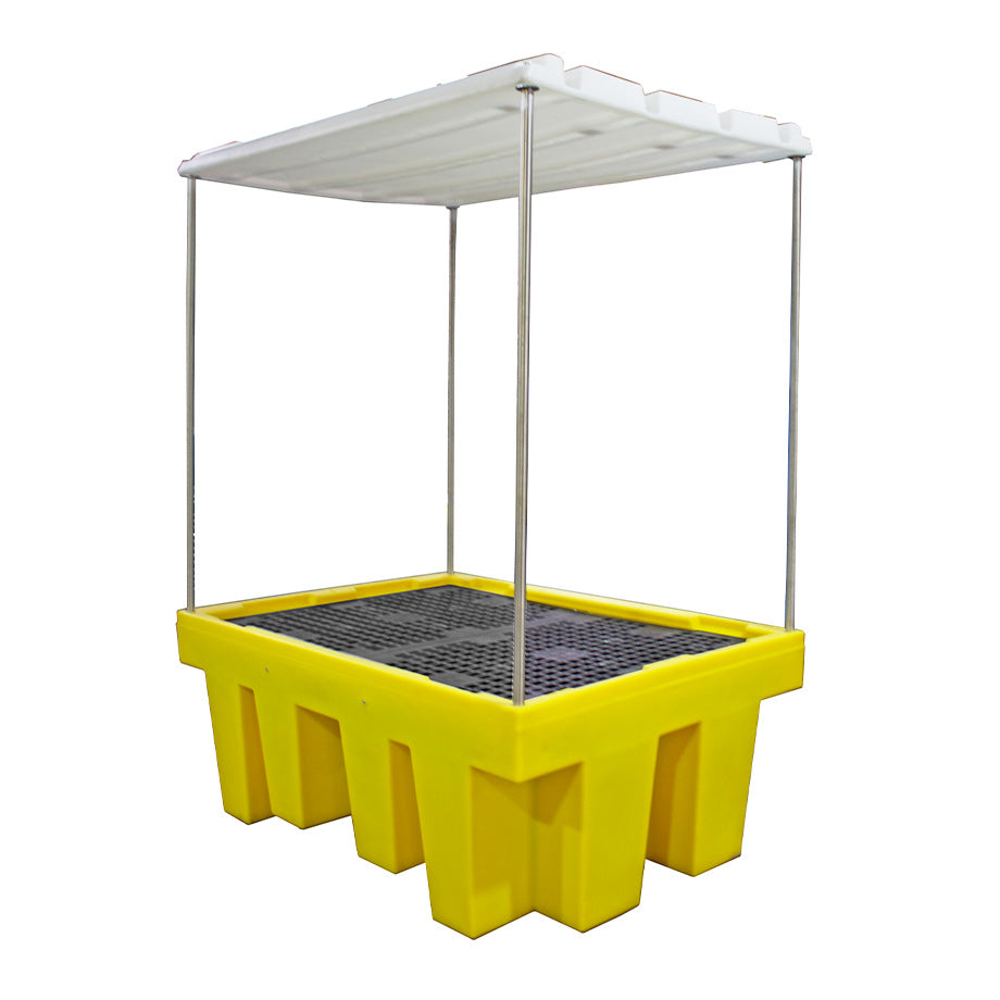 Covered Single IBC Spill Pallet - BB1C || 1100ltr Sump Capacity