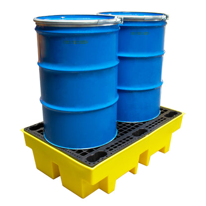 Double Drum Spill Pallet - BP2 || 240ltr Sump Capacity