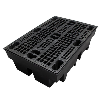 Recycled 2 Drum Polyethylene Spill Pallet - BP2R || To Hold 2 Drums