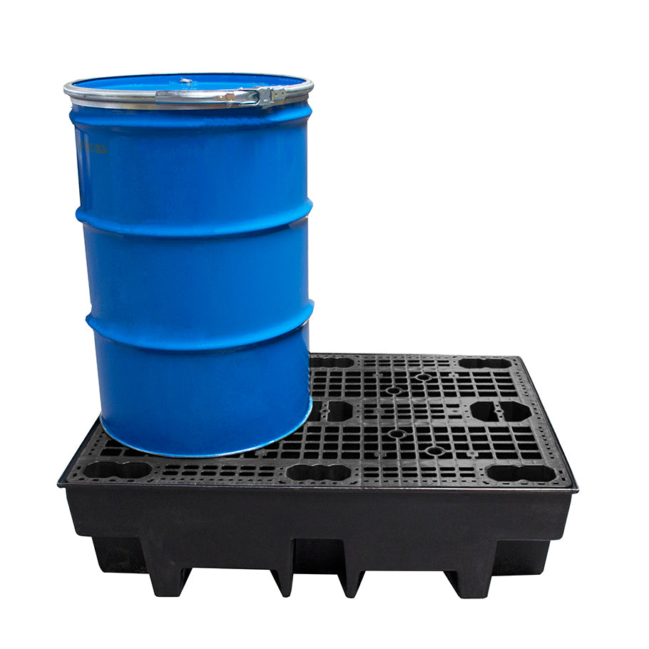 Recycled 2 Drum Polyethylene Spill Pallet - BP2R || To Hold 2 Drums