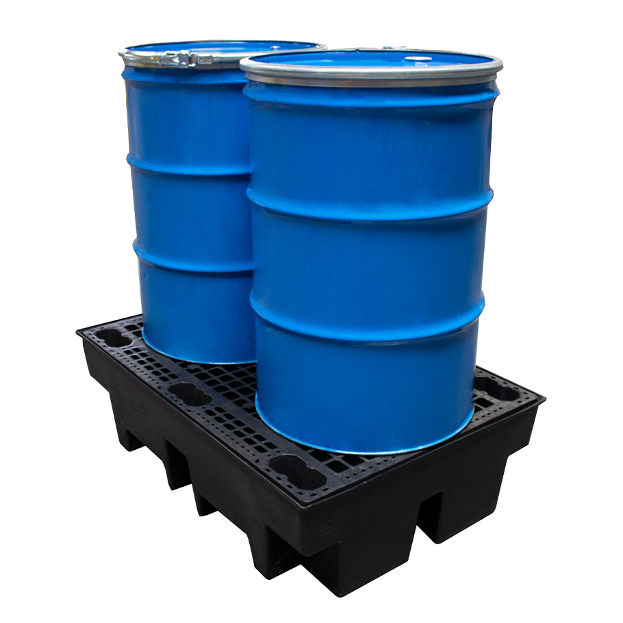 Recycled 2 Drum Polyethylene Spill Pallet - BP2R || To Hold 2 Drums