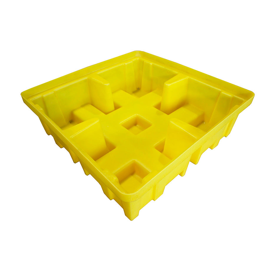 Plastic 4 Drum Spill Pallet With 4-Way Forklift Entry  - BP4FW ||To Hold 4 Drums