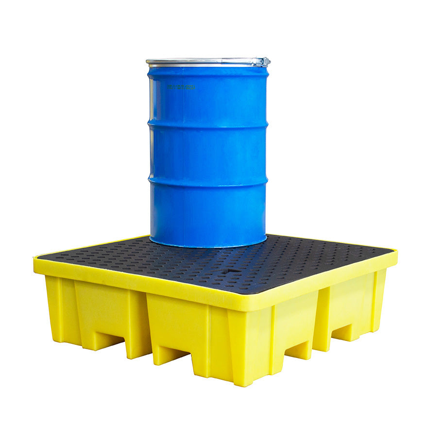 Plastic 4 Drum Spill Pallet With 4-Way Forklift Entry  - BP4FW ||To Hold 4 Drums