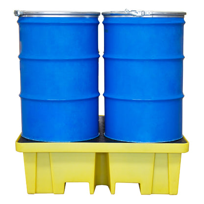 Plastic 4 Drum Spill Pallet With 4-Way Forklift Entry  - BP4FW ||To Hold 4 Drums