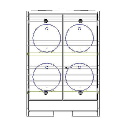 4 Drum Horizontal Bunded Store - HD4D ||L1500 x W1500 x H2090mm