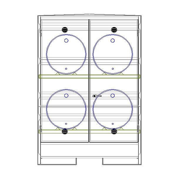 4 Drum Horizontal Bunded Store - HD4D ||L1500 x W1500 x H2090mm